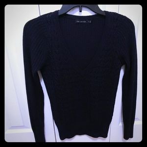 Open work knitted Sweater - navy blue